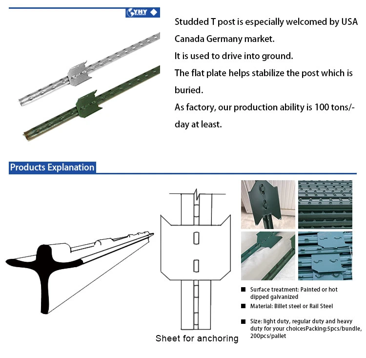 Light Duty Studded Cheap T Type Post for Field Fence