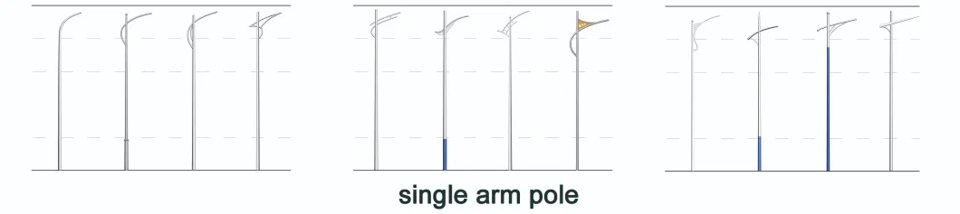 Hot Deep Galvanized Round and Conical Steel Solar LED Street Light Post